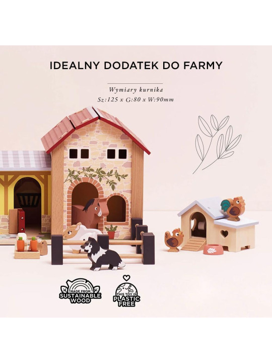 Drewniany kurnik zestaw, mebelki do domku dla lalek, zabawka, Le Toy Van Drewniany kurnik zestaw, mebelki do domku dla lalek, zabawka, Le Toy Van