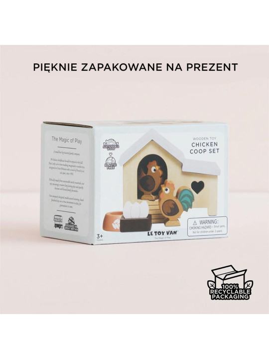 Drewniany kurnik zestaw, mebelki do domku dla lalek, zabawka, Le Toy Van Drewniany kurnik zestaw, mebelki do domku dla lalek, zabawka, Le Toy Van