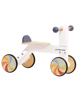 Tęczowy pierwszy jeździk, drewniana zabawka na kołach dla dzieci Le Toy Van