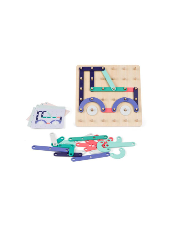 BS Toys, drewniana tablica manipulacyjna z płytkami Geoplank BS Toys, drewniana tablica manipulacyjna z płytkami Geoplank