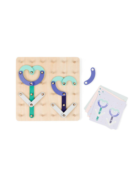 BS Toys, drewniana tablica manipulacyjna z płytkami Geoplank BS Toys, drewniana tablica manipulacyjna z płytkami Geoplank