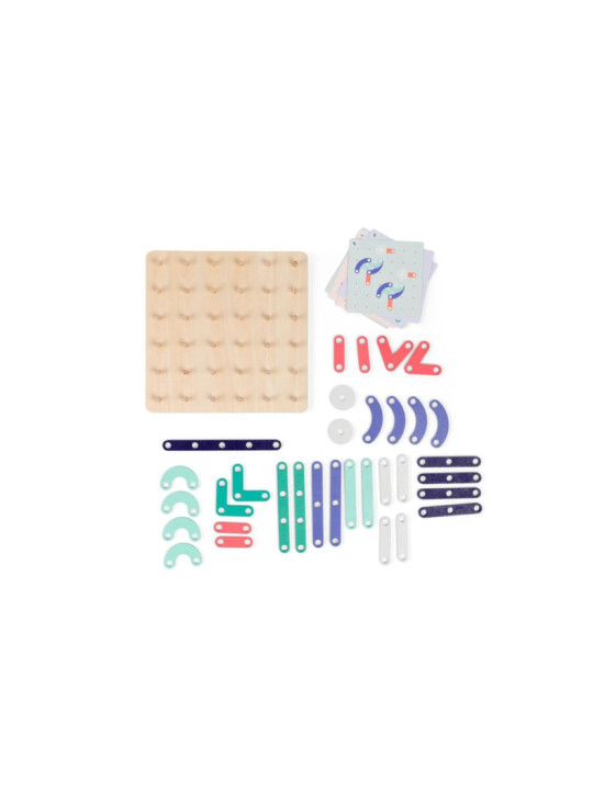 BS Toys, drewniana tablica manipulacyjna z płytkami Geoplank BS Toys, drewniana tablica manipulacyjna z płytkami Geoplank