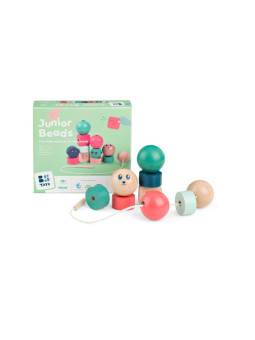 BS Toys, drewniana nawlekanka klocki Buźki