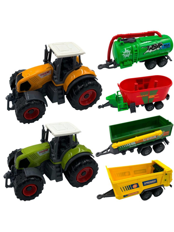 WOOPIE Zestaw Mini Farmera Traktory z Przyczepami