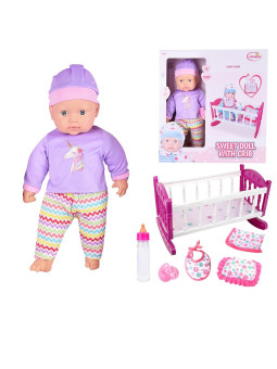 WOOPIE ROYAL Zestaw XL Opiekunka Lalka Jednorożec z Kołyską i Zestawem do Karmienia