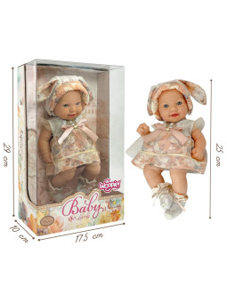 WOOPIE ROYAL Lalka Bobas Vintage 24 cm w Sukience i Czapeczce Króliczka