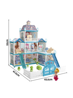 WOOPIE Domek dla Lalek Zimowy Ogród z Akcesoriami i Lalką Podświetlany 191el.