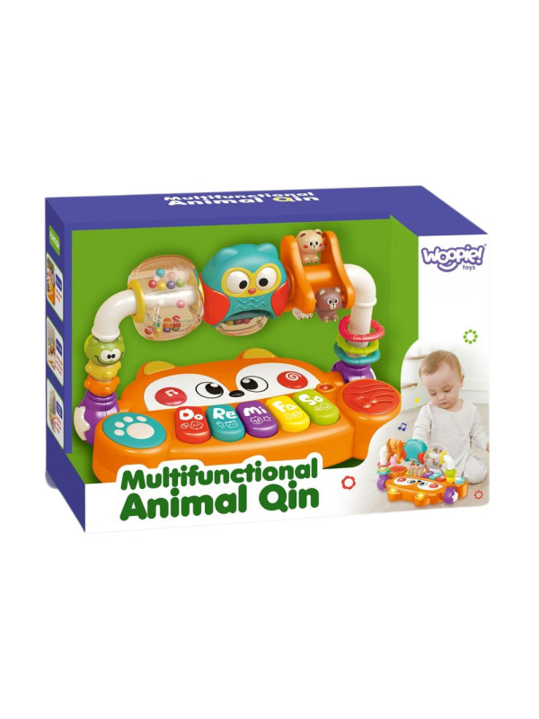 WOOPIE BABY Interaktywne Pianino Edukacyjne Sensoryczne Lisek LED Grzechotki
