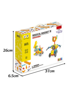 WOOPIE Klocki Magnetyczne Kolorowe 3D Pojazdy Zestaw STEAM 80el.