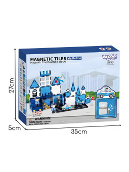 WOOPIE Klocki Magnetyczne 3D Zestaw Komisariat Policji 42el.