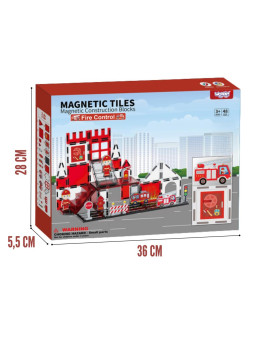 WOOPIE Klocki Magnetyczne 3D Zestaw Straż Pożarna 48el.