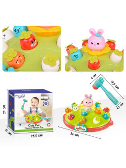 WOOPIE BABY Interaktywna Gra Zręcznościowa Wbij Marchewke Edukacyjna Uderz Młotkiem w Kreta