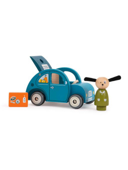 Drewniane autko psa Juliusa 14x8 cm 632431