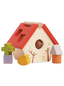 Drewniany sorter kształtów domek dla ptaków, zabawka edukacyjna, Le Toy Van