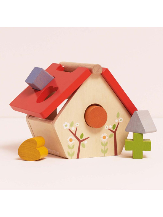 Drewniany sorter kształtów domek dla ptaków, zabawka edukacyjna, Le Toy Van Drewniany sorter kształtów domek dla ptaków, zabawka edukacyjna, Le Toy Van
