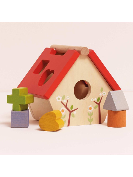 Drewniany sorter kształtów domek dla ptaków, zabawka edukacyjna, Le Toy Van Drewniany sorter kształtów domek dla ptaków, zabawka edukacyjna, Le Toy Van