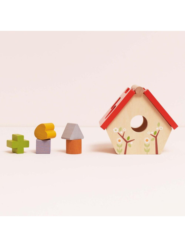 Drewniany sorter kształtów domek dla ptaków, zabawka edukacyjna, Le Toy Van Drewniany sorter kształtów domek dla ptaków, zabawka edukacyjna, Le Toy Van