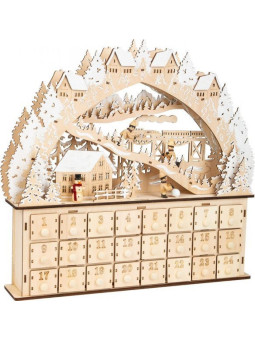 Kalendarz adwentowy  - śnieżna zima small foot design - drewniana zabawka, zabawka świąteczna dla 4 latka