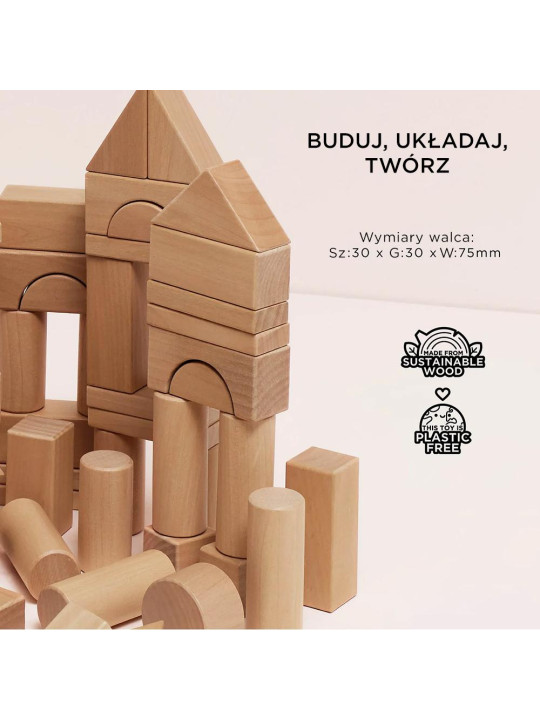 Drewniane klocki zestaw 60 sztuk, zabawka edukacyjna dla dzieci, Le Toy Van Drewniane klocki zestaw 60 sztuk, zabawka edukacyjna dla dzieci, Le Toy Van