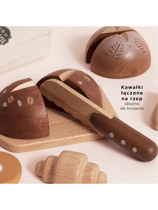 Drewniany zestaw pieczywa z nożem do krojenia, zabawka dzieci Le Toy Van Drewniany zestaw pieczywa z nożem do krojenia, zabawka dzieci Le Toy Van