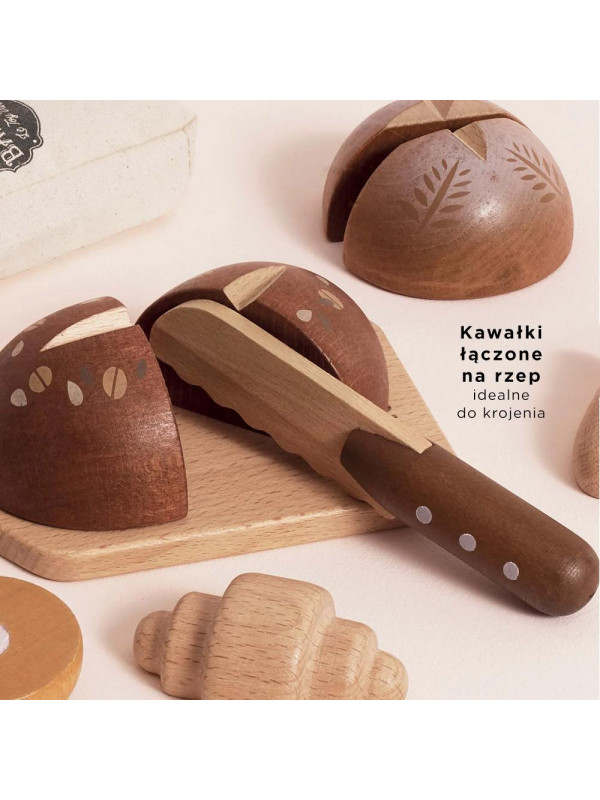 Drewniany zestaw pieczywa z nożem do krojenia, zabawka dzieci Le Toy Van Drewniany zestaw pieczywa z nożem do krojenia, zabawka dzieci Le Toy Van