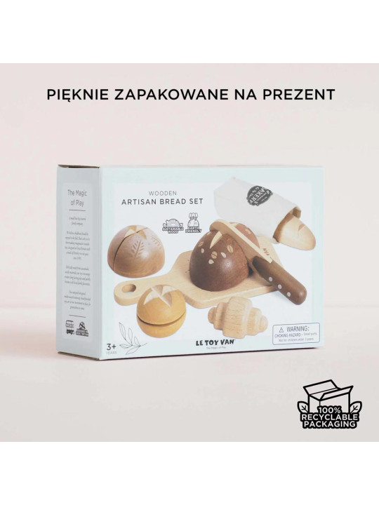 Drewniany zestaw pieczywa z nożem do krojenia, zabawka dzieci Le Toy Van Drewniany zestaw pieczywa z nożem do krojenia, zabawka dzieci Le Toy Van