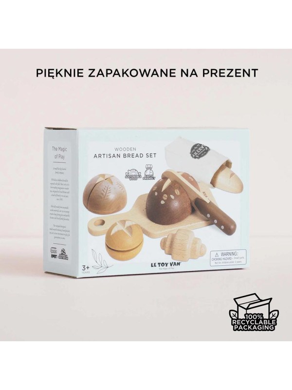 Drewniany zestaw pieczywa z nożem do krojenia, zabawka dzieci Le Toy Van Drewniany zestaw pieczywa z nożem do krojenia, zabawka dzieci Le Toy Van