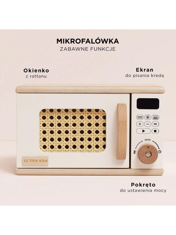 Drewniana kuchenka mikrofalowa dla dzieci, zabawa w gotowanie Le Toy Van Drewniana kuchenka mikrofalowa dla dzieci, zabawa w gotowanie Le Toy Van