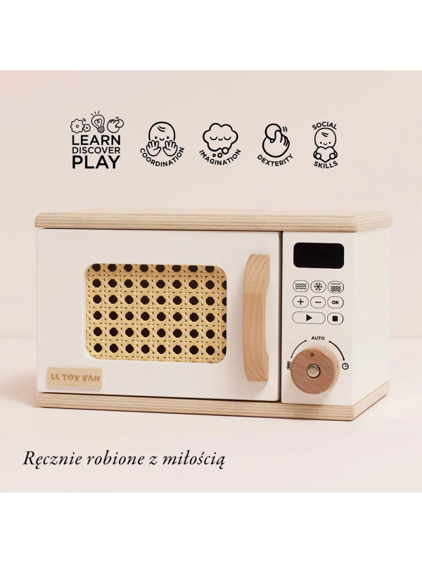 Drewniana kuchenka mikrofalowa dla dzieci, zabawa w gotowanie Le Toy Van Drewniana kuchenka mikrofalowa dla dzieci, zabawa w gotowanie Le Toy Van