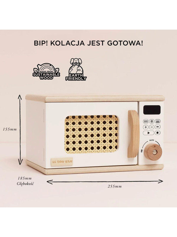 Drewniana kuchenka mikrofalowa dla dzieci, zabawa w gotowanie Le Toy Van Drewniana kuchenka mikrofalowa dla dzieci, zabawa w gotowanie Le Toy Van