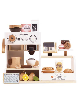 Drewniana kawiarnia dla dzieci, sklep, zabawa w odgrywanie ról, Le Toy Van