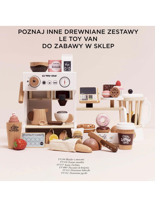 Drewniana kawiarnia dla dzieci, sklep, zabawa w odgrywanie ról, Le Toy Van Drewniana kawiarnia dla dzieci, sklep, zabawa w odgrywanie ról, Le Toy Van