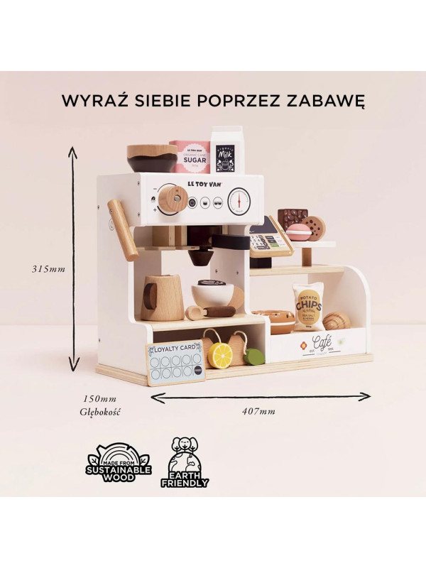 Drewniana kawiarnia dla dzieci, sklep, zabawa w odgrywanie ról, Le Toy Van Drewniana kawiarnia dla dzieci, sklep, zabawa w odgrywanie ról, Le Toy Van