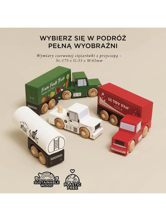 Drewniane samochody ciężarowe zestaw, zabawka dla dzieci, auta Le Toy Van Drewniane samochody ciężarowe zestaw, zabawka dla dzieci, auta Le Toy Van
