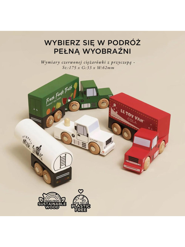 Drewniane samochody ciężarowe zestaw, zabawka dla dzieci, auta Le Toy Van Drewniane samochody ciężarowe zestaw, zabawka dla dzieci, auta Le Toy Van
