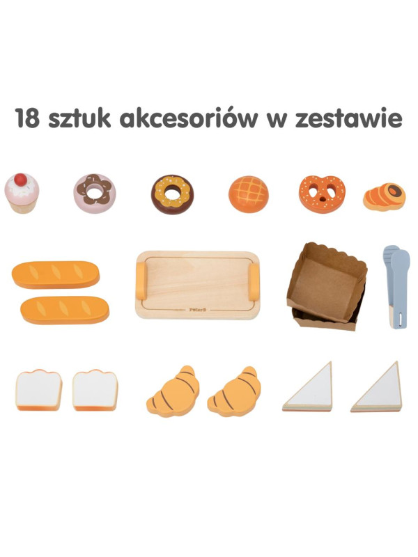 VIGA Drewniana Mini Piekarnia Sklepik Stragan z Wypiekami 16el. VIGA Drewniana Mini Piekarnia Sklepik Stragan z Wypiekami 16el.