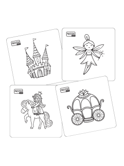 Karty do zabaw WRÓŻKI zestaw 20 szt. do kolorowania