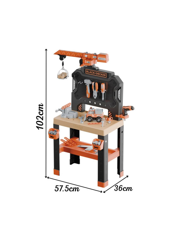 SMOBY Warsztat z Dźwigiem Black+Decker Bricolo Builder