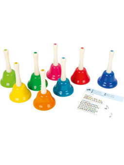 Kolorowe dzwonki - instrumenty muzyczne dla dzieci, zabawka montessori small foot design - zabawki muzyczne dla 3 latka