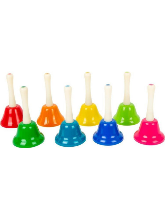 Kolorowe dzwonki - instrumenty muzyczne dla dzieci, zabawka montessori small foot design - zabawki muzyczne dla 3 latka