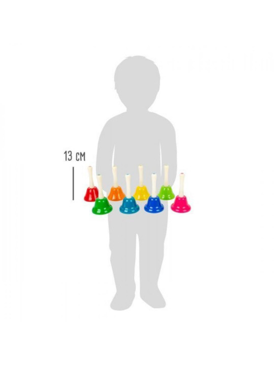 Kolorowe dzwonki - instrumenty muzyczne dla dzieci, zabawka montessori small foot design - zabawki muzyczne dla 3 latka