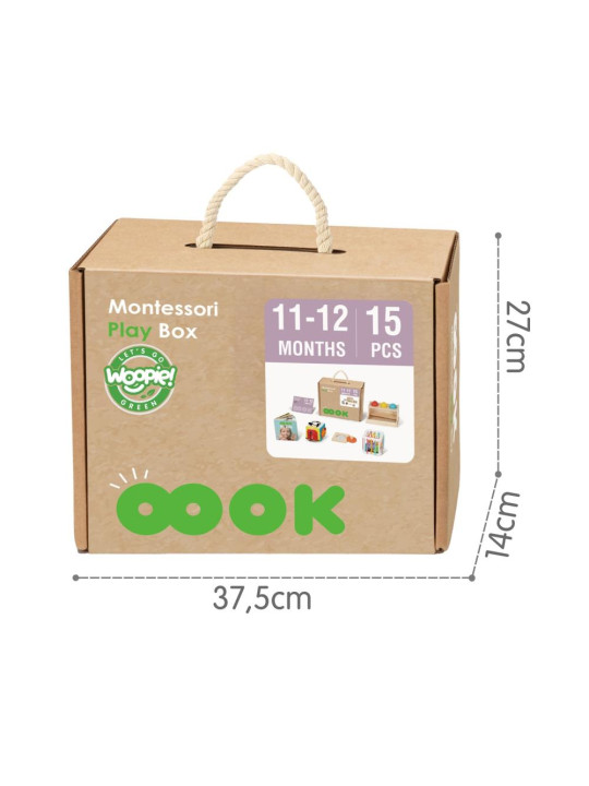 WOOPIE GREEN Pudełko Box 5w1 Montessori Edukacujny 11-12M FSC