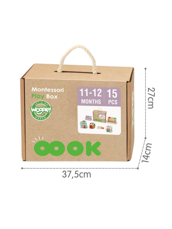 WOOPIE GREEN Pudełko Box 5w1 Montessori Edukacujny 11-12M FSC