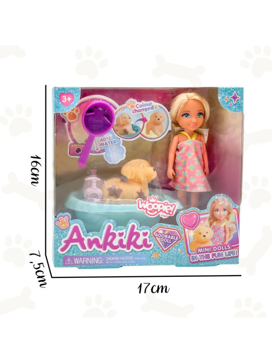 WOOPIE ROYAL Laleczka z Pieskiem Wanną i Akcesoriami Do Pielęgnacji Pupila