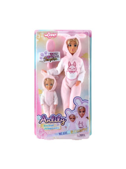 WOOPIE ROYAL Lalki Kombinezony Różowe Króliczki Zestaw 2szt.