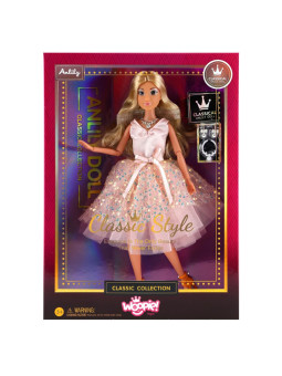 WOOPIE ROYAL Lalka Lily 30 cm Długie Blond Włosy Różowa Suknia Biżuteria