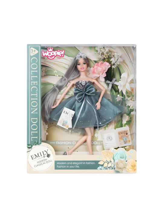 WOOPIE ROYAL Lalka Emi w Eleganckiej Sukni Tiulowej z Kokardą i Bukietem