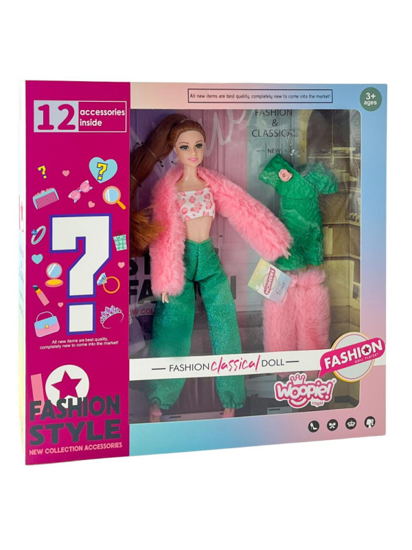 WOOPIE ROYAL Lalka Emi 30 cm - 12 Ukrytych Niespodzianek + Ubranka i Dodatki