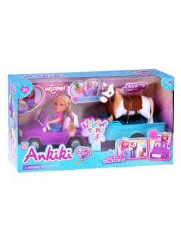 WOOPIE ROYAL Lalka Niki Zestaw z Koniem Samochodem i Przyczepą