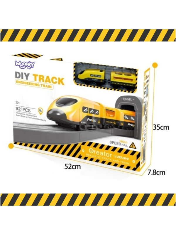 WOOPIE Kolejka Elektryczna Lokomotywa Ekipa Budowlana Zestaw 92el.